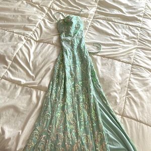 Windsor Prom Dress — Edlyn Sequin Laceup Mermaid Formal Dress